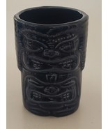 Navy Blue Tiki Coffee Mug Double 3D Face Head Hawaiian Art Deco Raised - £14.90 GBP