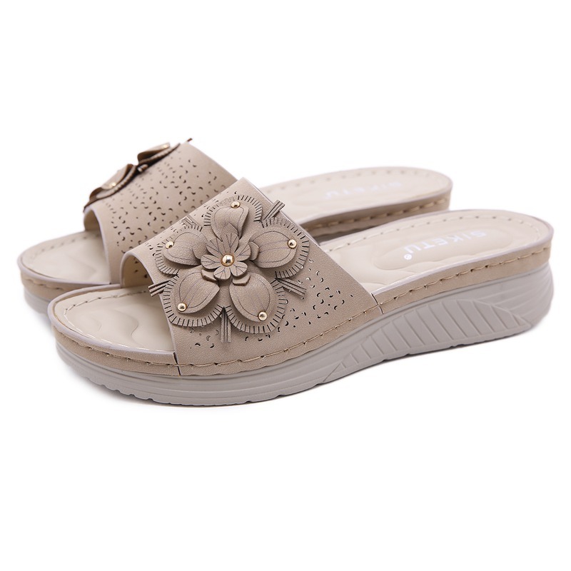 Primary image for Summer new women's sandals simple flowers casual flat large size women's