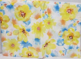 Kitchen Vinyl Tablecloth, 60&quot; Round (4-6 people) YELLOW &amp; BLUE FLOWERS, HS - £11.03 GBP