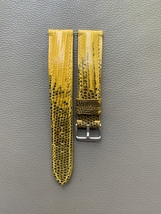 Yellow Genuine Lizard Leather Watch Strap Band- Custom Sizes 17 18 19 20... - $45.00