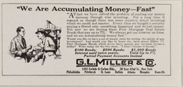 1924 Print Ad G.L. Miller &amp; CO. Accumulating Money Real Estate Bonds New... - £7.26 GBP