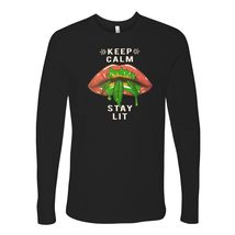 Stay Lit Keep Calm Weed Leaf Funny 4:20 Stoner Long SleeveT-Shirt (US, Alpha, Me - £22.47 GBP