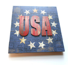 American Backroads USA red white blue slatboard Wall Sign  Tim Coffey Wooden - £18.47 GBP