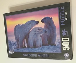 Forever Clever Wonderful Wildlife Polar Bears 500 Piece Puzzle 19&quot;X14&quot; New - $12.32