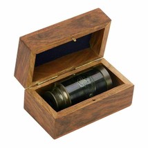 Nautical Vintage Brass Antique Telescope With Wooden Box Collectible Gift Item - £67.18 GBP