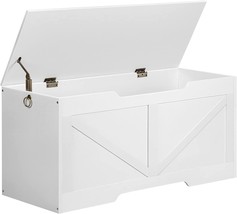 Storage Chest, U-Shaped Cut-Out Pull, Storage Bench, Safety Hinge, Sturdy Toy - £114.52 GBP