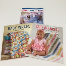 Lot of 3 Crochet for Baby Leisure Arts Booklets Baby Blankets Wraps Patterns - £12.17 GBP