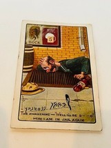 Postcard vtg antique ephemera Post Card Drunk Jail Again Hobo rye whiskey prison - £15.49 GBP