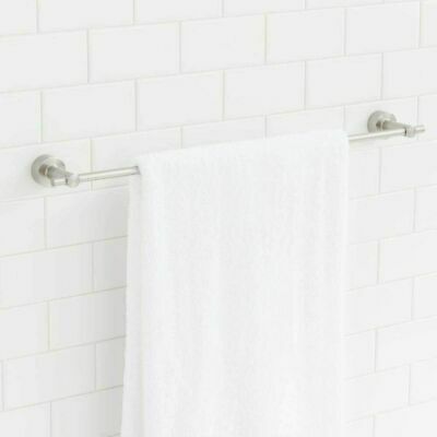 Glacier Bay 24-in Brushed Nickel Wall Mount Single Towel Bar - $19.78