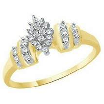 Anello di fidanzamento a grappolo con diamante da 0,02 ct, placcato in oro... - £58.36 GBP