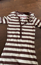 Red Rover Womens Junios Tee shirt Knit sz S Cotton Striped  - £7.84 GBP