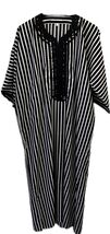 Moroccan man kaftan blue and white stripes, Kaftan - $79.22