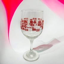 Ho Ho Ho Christmas Wine Glass Snowflake Santa Clear Red Goblet Long Stem Barware - £6.02 GBP