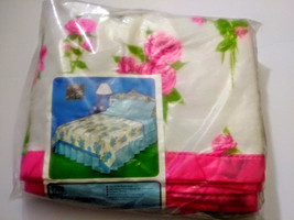 Vintage JCPenney fashion Manor Pearl printed blanket - £111.90 GBP