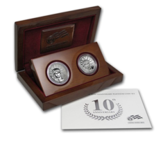 2007-W American Eagle 10TH Anniversaire Platine Pièce de Monnaie Kit W/ Étui COA - $2,744.76