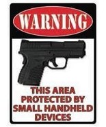 Hangtime Metal Embossed Sign 12&quot;x17&quot; Warning This Area Protected by smal... - $14.88