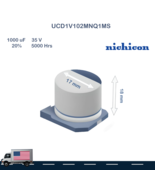 5X UCD1V102MNQ1MS Nichicon Aluminum Electrolytic Capacitor SMD 1000uF 35... - £5.09 GBP