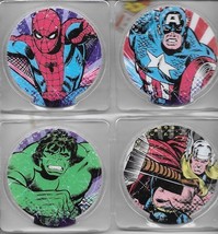 Marvel Spider-Man Hulk Thor Captain America Multi-Lighted Coaster Set of 4, NEW - £23.32 GBP