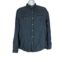 Urban Pipeline Men&#39;s Denim Button Down Shirt Size L Blue - £10.47 GBP