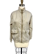 IZOD LACOSTE Gold NYLON GOLF Beige ALLIGATOR WINDBREAKER JACKET vintage ... - $66.51