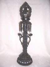 Pair Bronze Antique Tibet Oil Lamps On Turtle With 24 Buddha Stem &amp; 4 Arm Ganesh - £897.00 GBP