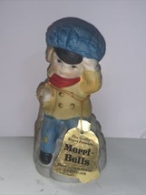 Vintage 1978 Jasco MERRI-BELLS Bisque Porcelain Bell Young Boy On Rock With Tag - $12.86