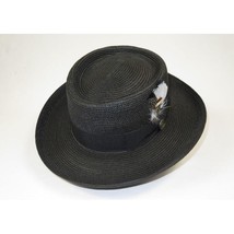 Men Bruno Capelo Braid Straw Style Spring Hat Wide Brim GAMBLER GAMS200 Black image 2