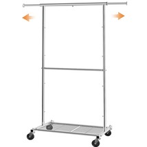 Standard Clothing Garment Rack, Rolling Clothes Organizer With Wheels An... - £59.28 GBP