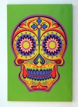 Colorful Day of the Dead Sugar Skull Picture on Green Canvas! - £11.76 GBP