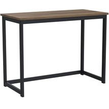 Small Home Office Modern Laptop Computer Desk Table Metal Frame Brown Wo... - $143.49