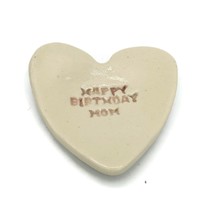 Beige Ceramic Heart Ring Dish, Artisan Happy Birthday Plate Mom Gift Fro... - $33.65