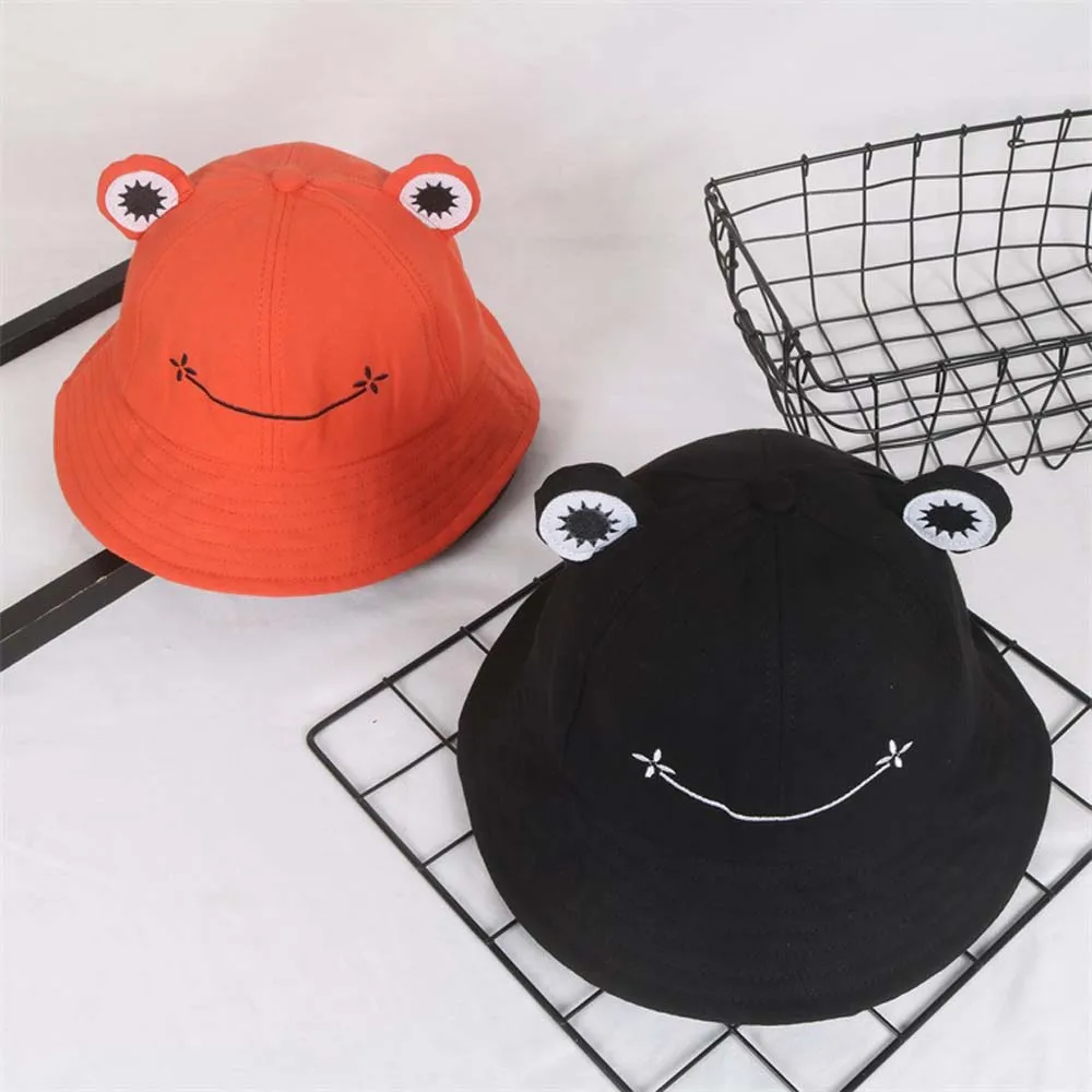 Summer Cotton Cartoon Cute Frog Bucket Hat Men Women Outdoor Fashion Foldable - £10.74 GBP+