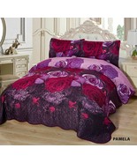 3-Pcs Super Soft KING Quilted Reversible VELVET Bedspread Coverlet Set -... - £53.94 GBP