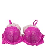 Victorias Secret Dream Angels Demi Bra 38D Pink &amp; White Lace Rhinestones - €19,87 EUR