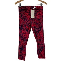 Fabletics Purelux Women&#39;s Cropped Leggings Mid Rise Red Printed Size S NEW - $26.73