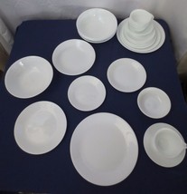 33 pc Corelle Vitrelle Winter Frost White dishes dinner plates bowls pas... - £78.63 GBP