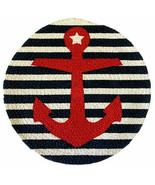 Anchor Nautical Placemats Braided 15&quot; RD Set of 4 Summer Beach House Boat - £31.19 GBP
