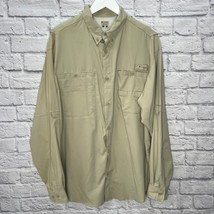 Columbia Mens PFG Long Sleeve Shirt Size L Beige Vented Button Down Omni Shade - £23.64 GBP