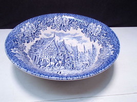 1 Large Open Bowl English Ironstone  ~~ Blue - Horse &amp; Couch ~ Eng ~ Wm ... - $17.99