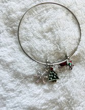 Bangle Bracelet, Christmas charms, made from stainless steel - £13.15 GBP