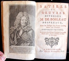 M. de BOILEAU Satires &amp; Works First 1st 1737 Edition Amsterdam Printing French - £224.71 GBP