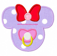 Minnie with Pacifier Applique Machine Embroidery Design - £3.14 GBP