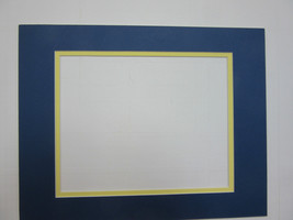 Picture Framing Mat 11x14 Diploma or foto for 8.5x11Royal blue and yellow liner - £8.06 GBP