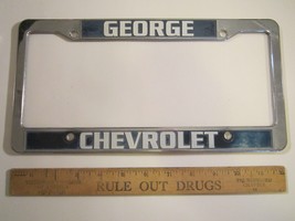 LICENSE PLATE Plastic Car Tag Frame GEORGE CHEVROLET 14E - £14.35 GBP