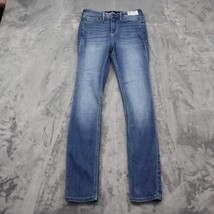 Hollister Jeans Pants Women 0s W24 L28 Blue Denim Short High Rise Super Skinny - £19.33 GBP