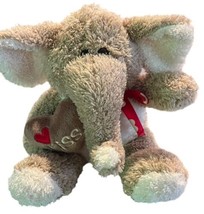 Dan Dee Collectors Choice Plush Brown Elephant Stuffed Animal Heart Kiss - £7.76 GBP