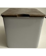 Storage Boxes: Metal Boxes With Wood Lids; Small Inside Large - $7.99