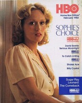 ORIGINAL Vintage February 1984 HBO Magazine Sophie&#39;s Choice David Bowie - £15.78 GBP