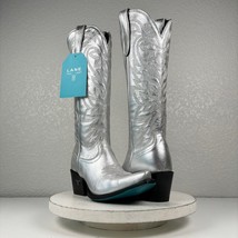 NEW Lane SMOKESHOW Womens Silver Cowboy Boots 6 Leather Western Footwear Cowgirl - £179.07 GBP
