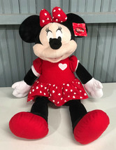 Vintage Dan Dee Minnie Mouse Disney 25&quot; Plush Polka Heart Dot Dress  - £17.82 GBP